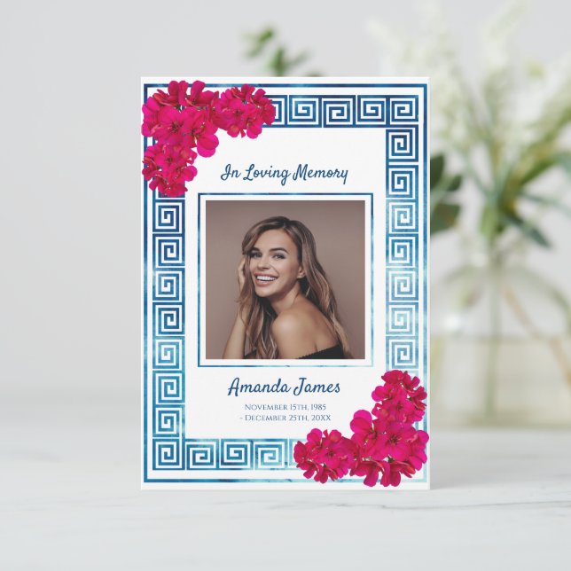 Grecian Wasserfarbe Dankeskarte (Stehend Vorderseite)