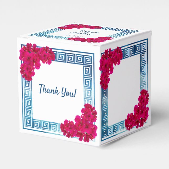 Grecian Wasserfarbe + Rosa Blume Geschenkschachtel (Vorderseite)