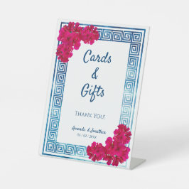 Grecian Wasserfarbe + rosa Karten und Geschenke Sockelschild