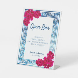 Grecian Wasserfarbe + Rosa Offene Bar Sockelschild