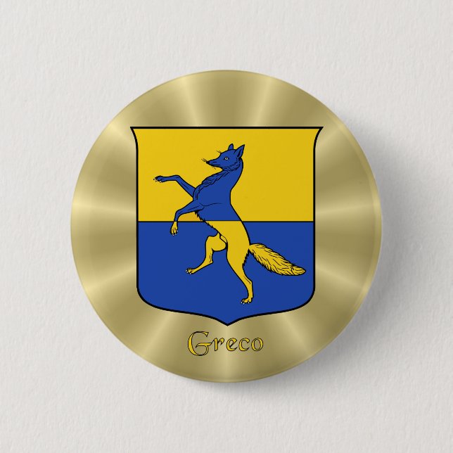 Greco Historischer Schild über den Goldenen Sonnen Button (Vorderseite)