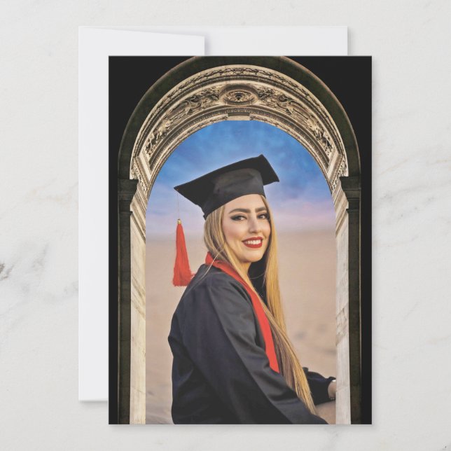 Greco-Roman Arch design Photo Grad Announcement Ankündigung (Vorderseite)