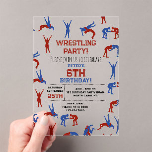 Greco Roman Wrestling Kindergeburtstag Party Theme Acryleinladungen