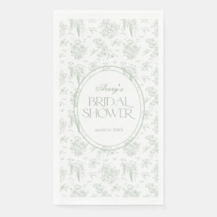 Gree Toile Floral Vintage Brautparty Willkommen Serviette