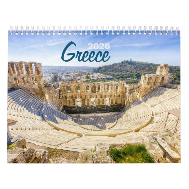 Greece 2026 Photo Wall Calendar – Scenic Greek  Kalender (Titelbild)