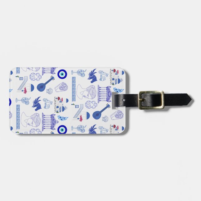 Greece Blue and White Gepäckanhänger (Vorderseite horizontal)