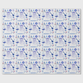 Greece Blue and White Geschenkpapier