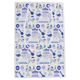 Greece Blue and White Mittlere Geschenktüte