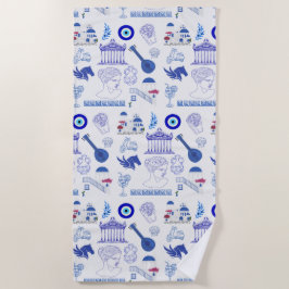 Greece Blue and White Strandtuch