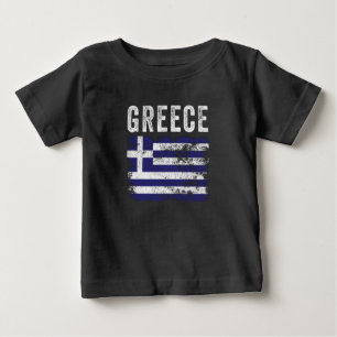 Greece Flag Distressed - Greek Flag Baby T-shirt