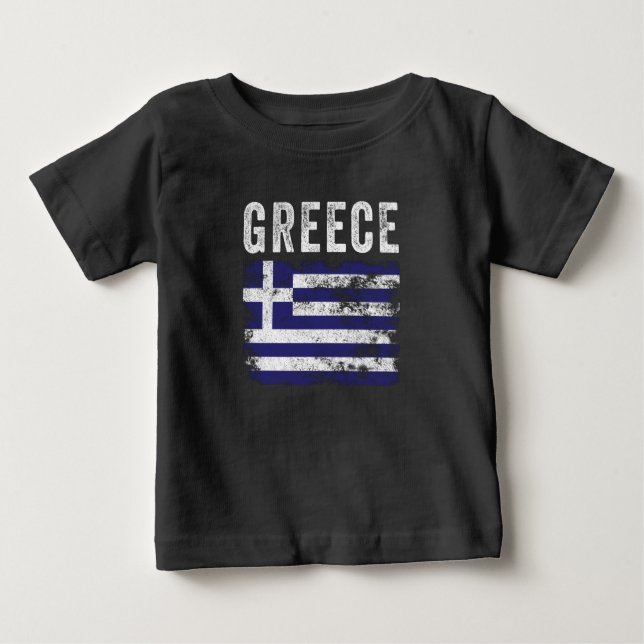 Greece Flag Distressed - Greek Flag Baby T-shirt (Vorderseite)