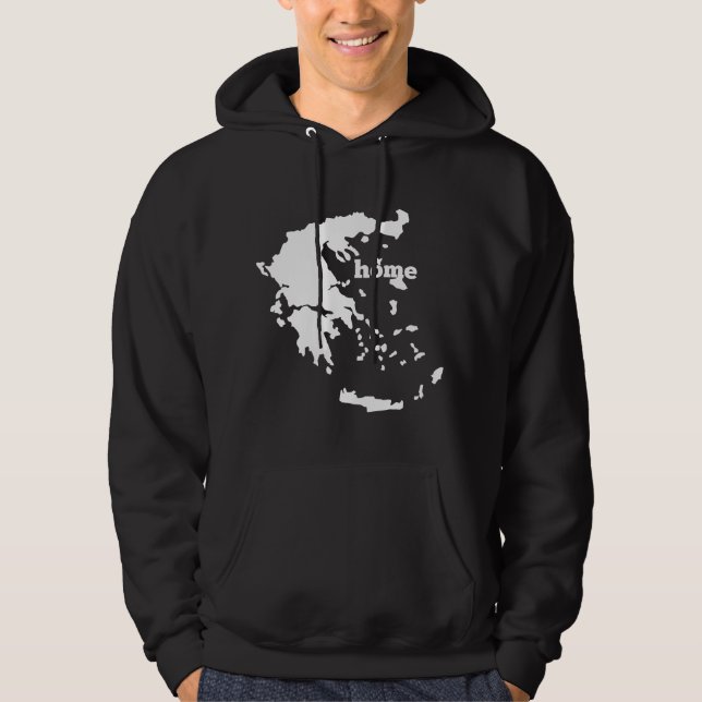 Greece Home Greek Map Flag Home Country Pride  Hoodie (Vorderseite)
