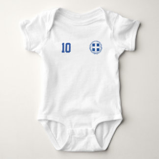 Greece Soccer/Football Custom Name & Number Baby Strampler