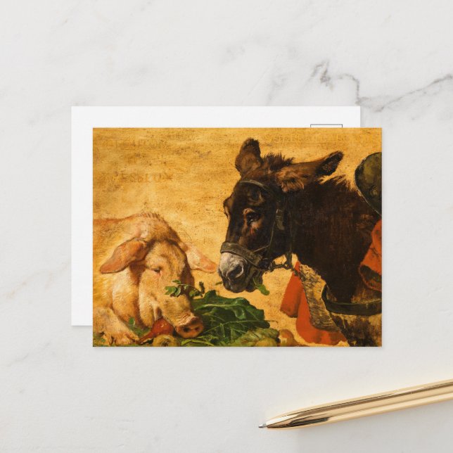 Greedy and Lazy, Moderate und Industrielle Postkarte (Vorderseite/Rückseite Beispiel)