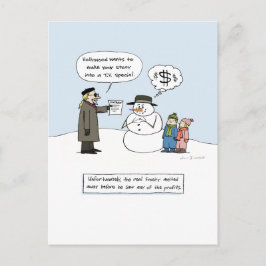 Greedy Frosty - Funny Christmas Cartoon Xmas Feiertagspostkarte
