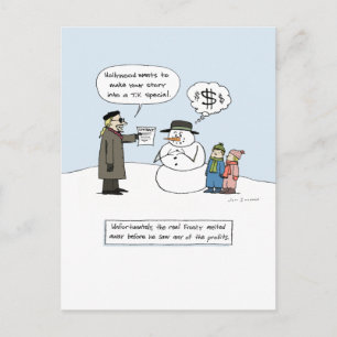 Greedy Frosty - Funny Christmas Cartoon Xmas Feiertagspostkarte