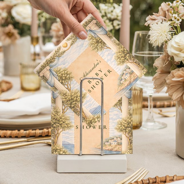 Greek Coastal Columns Baby Shower Serviette (Von Creator hochgeladen)