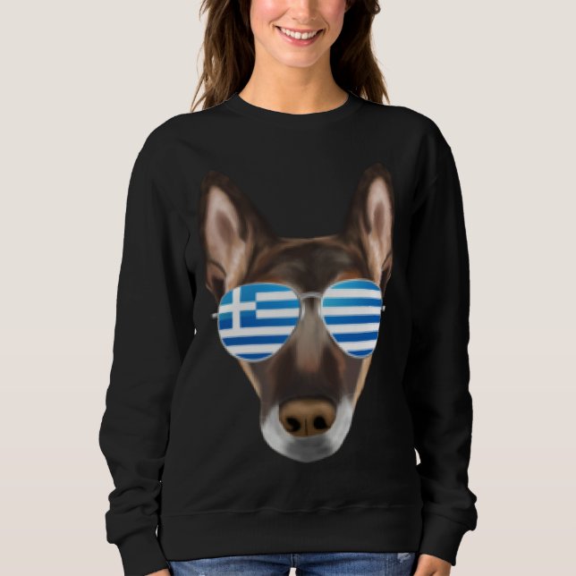 Greek Flag Belgian Malinoi Dog Greece Pocket Sweatshirt (Vorderseite)