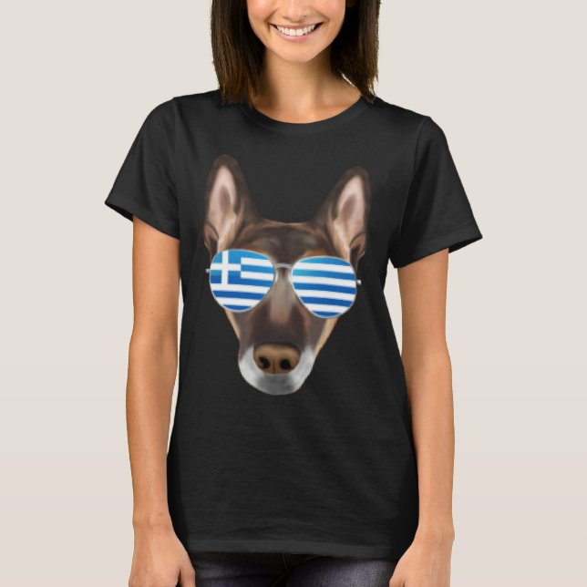 Greek Flag Belgian Malinoi Dog Greece Pocket T-Shirt (Vorderseite)