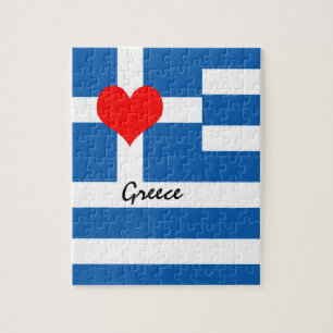 Greek flag & Heart - Greece travel/sports fans Puzzle