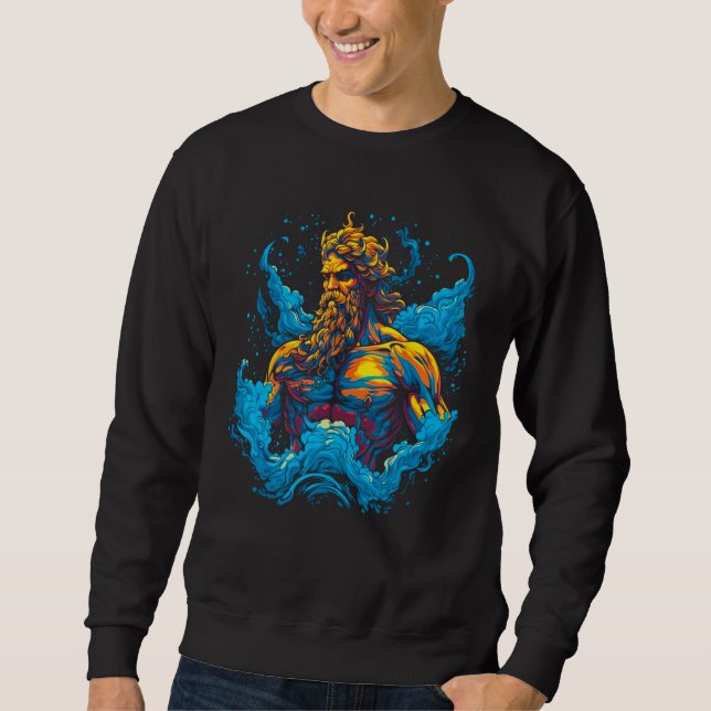 Greek God Poseidon Greek Mythology Neptune Sweatshirt (Vorderseite)