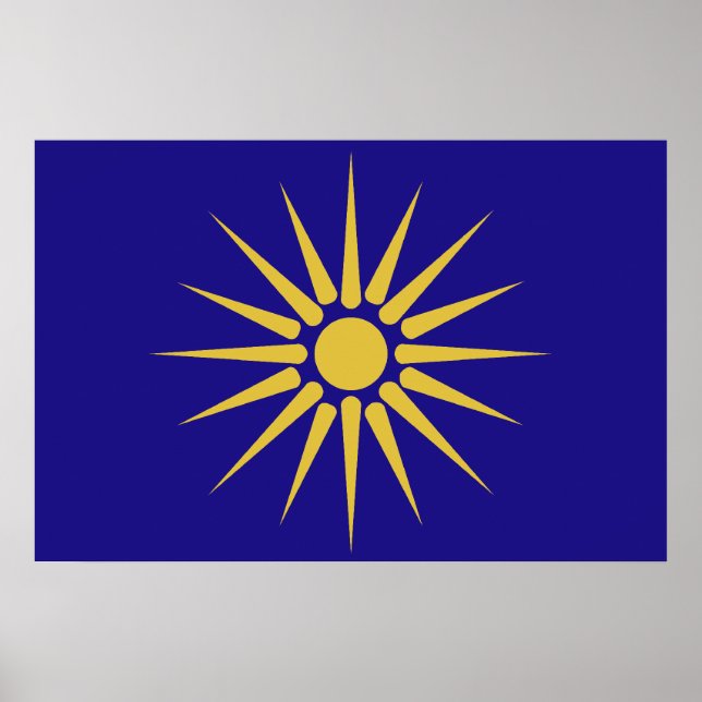 Greek Macedonia, Greece flag Poster (Vorne)