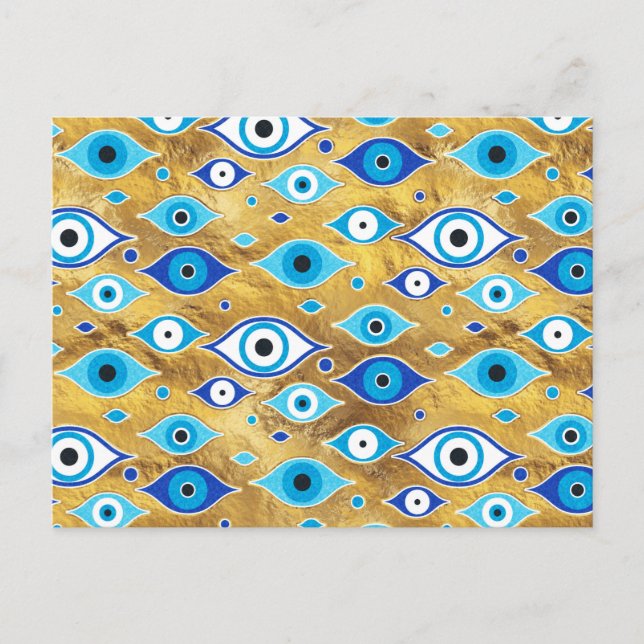Greek Mati Mataki - Matiasma Evil Eye Pattern Postkarte (Vorderseite)