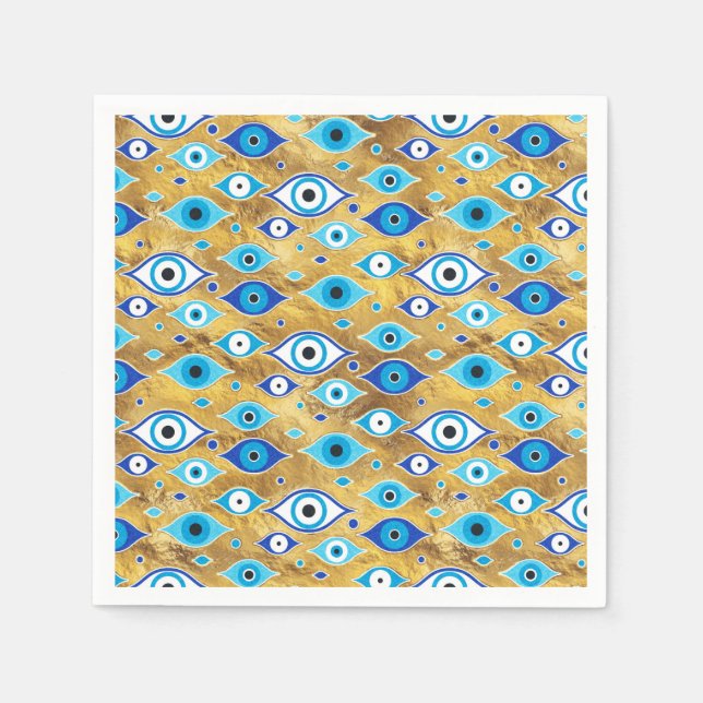 Greek Mati Mataki - Matiasma Evil Eye Pattern Serviette (Vorderseite)