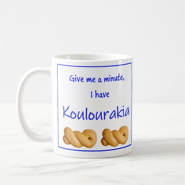 Greek Mug with Saying Kaffeetasse (Links)