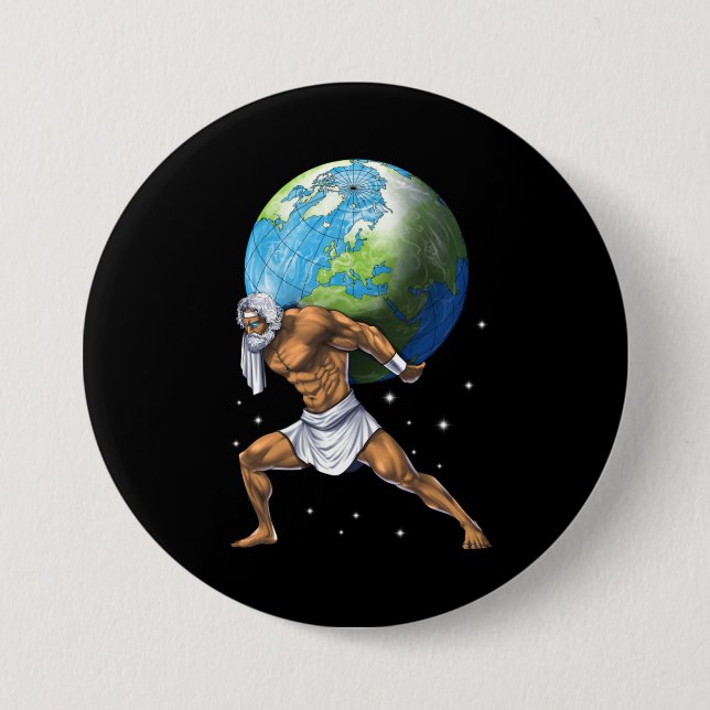 Greek Mythology God Atlas Button (Vorderseite)