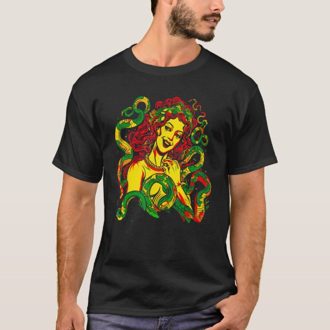 Greek Mythology Medusa Snake T-Shirt (Vorderseite)