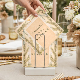 Greek Neutral Floral Baby Shower Serviette