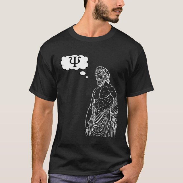 Greek Psi Statue Thought Bubble Expressing Thought T-Shirt (Vorderseite)