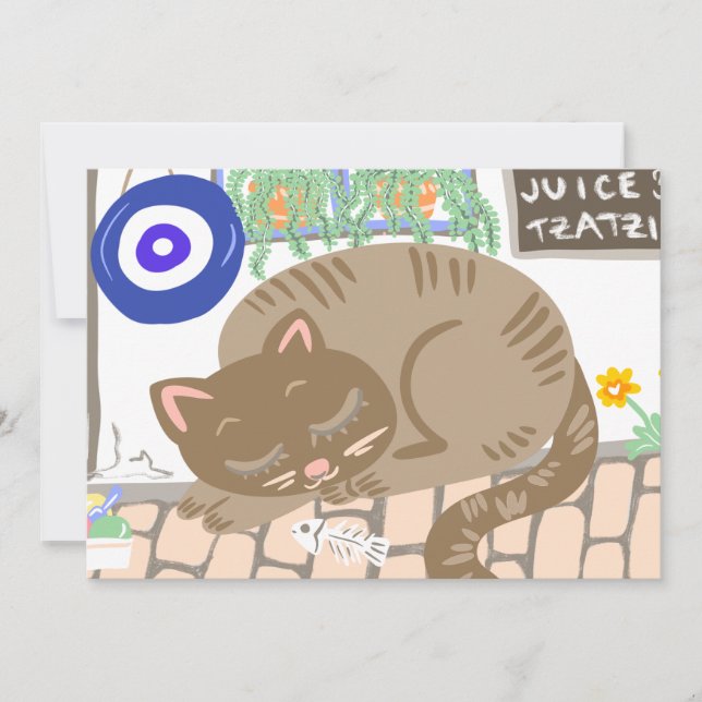 Greek Sleepy Cat Taverna Scenery (Vorderseite)