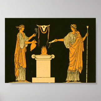 GREEK Vintag Gods Motif Poster