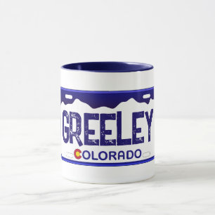 Greeley Colorado Blauer Nummernschild Tasse