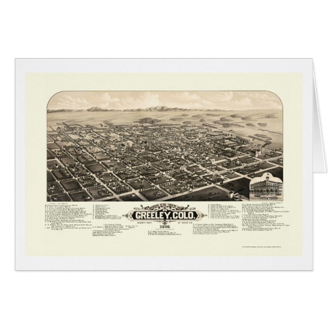 Greeley, panoramische Karte Co - 1882 (Vorderseite (Horizontal))