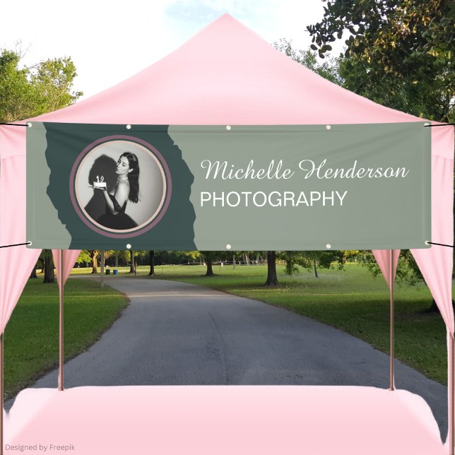 Green 1 Foto Promotional Business Name Banner (Von Creator hochgeladen)