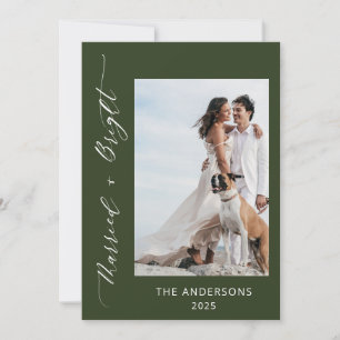 Green 2 Foto Verheiratet Bright Wedding Weihnachte Dankeskarte