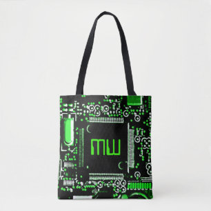 Green 2 Monogramm Totbeutel grün hinten