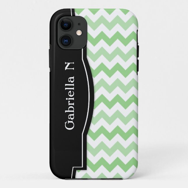 Green 2-Tone Zickzack Black Frame iPhone 5 Gehäuse Case-Mate iPhone Hülle (Rückseite)