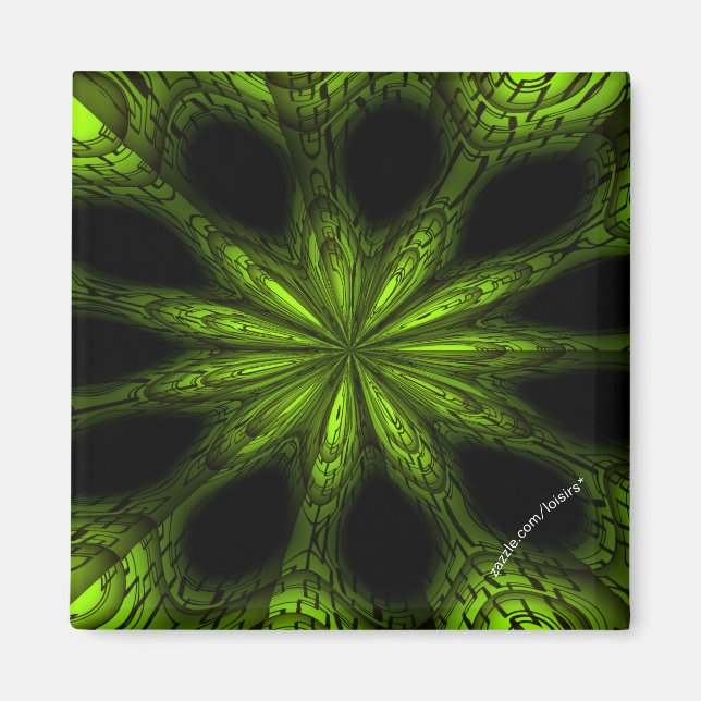 Green 2 Zoll Square Magnet (Vorne)