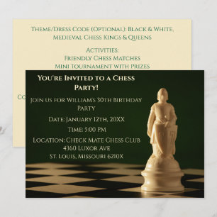 Green 30. Geburtstag Party Schach Pawn Einladung