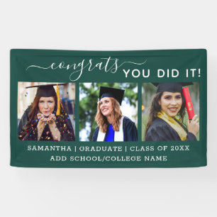 Green 3 Foto Glückwunschs Graduate 2022 Abschluss Banner