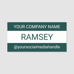 Green 3 inch Name Tag Button oder Magnetic Berufli