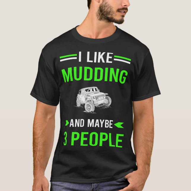 Green 3 People Mudding Mud Bogging T-Shirt (Vorderseite)