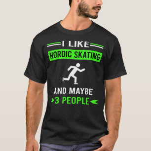 Green 3 People Nordic Skaten Skate Skater T-Shirt