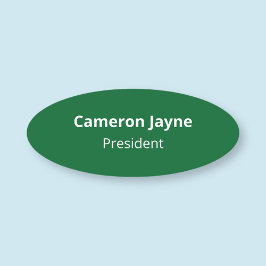 Green 3 Zoll Oval Name Tag Sicherheit Button Beruf