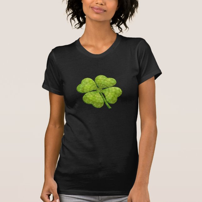 Green 4 Leaf Kleeblatt T-Shirt (Vorderseite)
