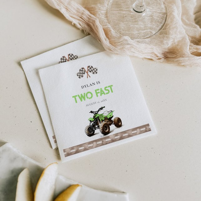 Green 4 Wheeler Bike Geburtstag Serviette (Von Creator hochgeladen)